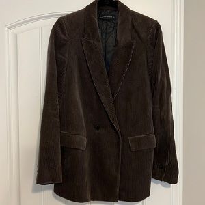 Zara Woman Brown Corduroy Blazer